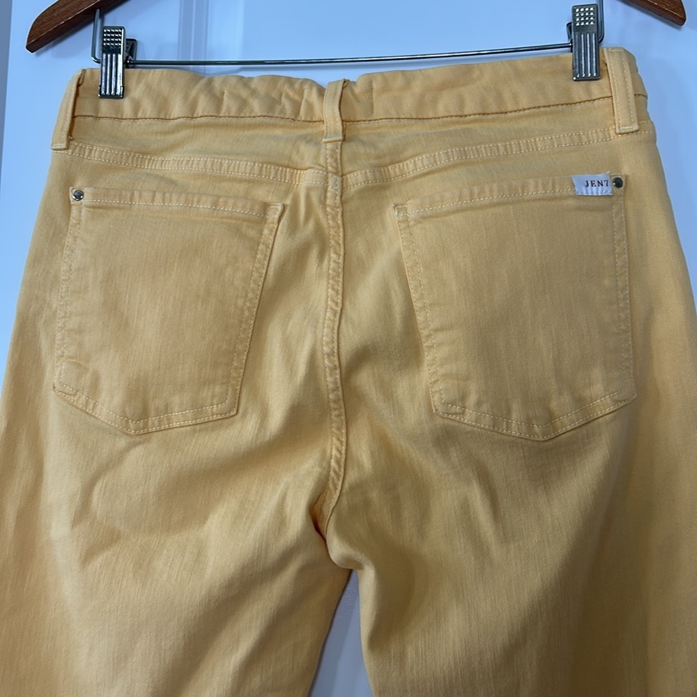 JEN7 by 7 For All Mankind Ankle Skinny Hi Rise Jeans Yellow Sz 12 w MEASUREMENTS